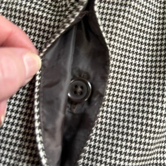 Women’s Size 8 Blazer Black White Houndstooth Career Preppy Bow Pockets Coquette - Picture 5 of 15